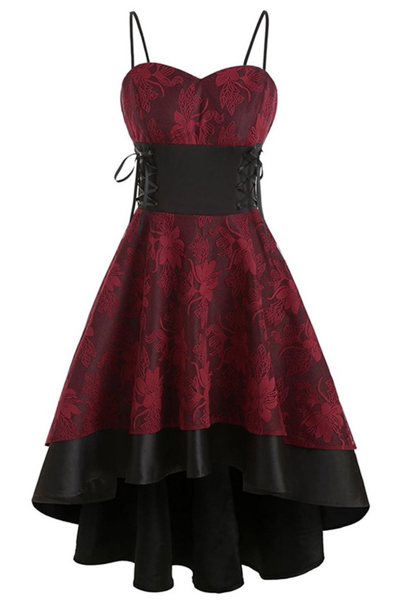 1950s Retro Cami Lace Tie Fishtail Swing Evening Gowns Midi Dresses