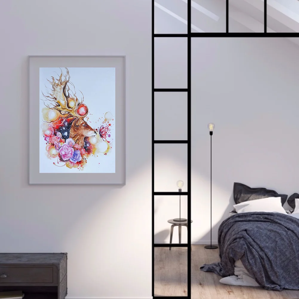 Diamond Painting - Full Round Drill - Flower Elk(30*40cm)