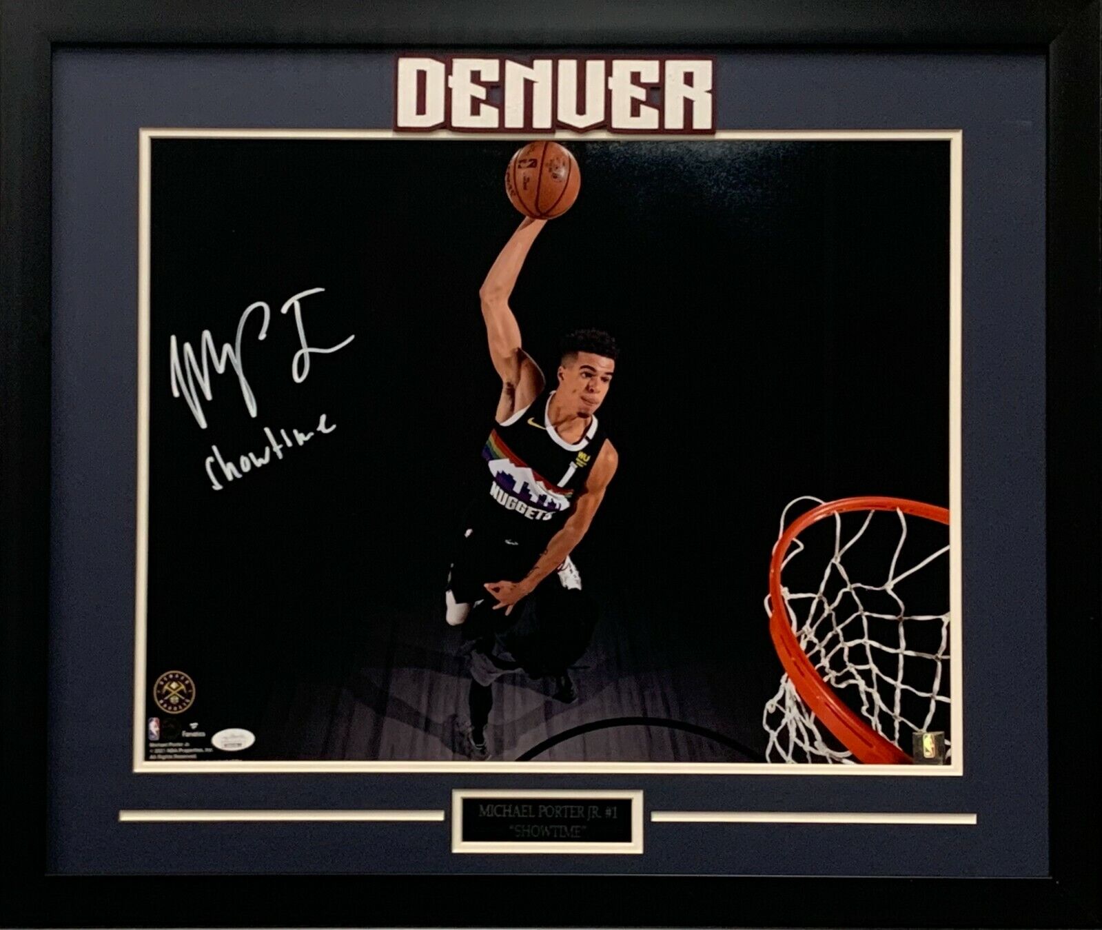 Michael Porter Jr. autographed inscribed framed 16x20 Photo Poster painting Denver Nuggets JSA