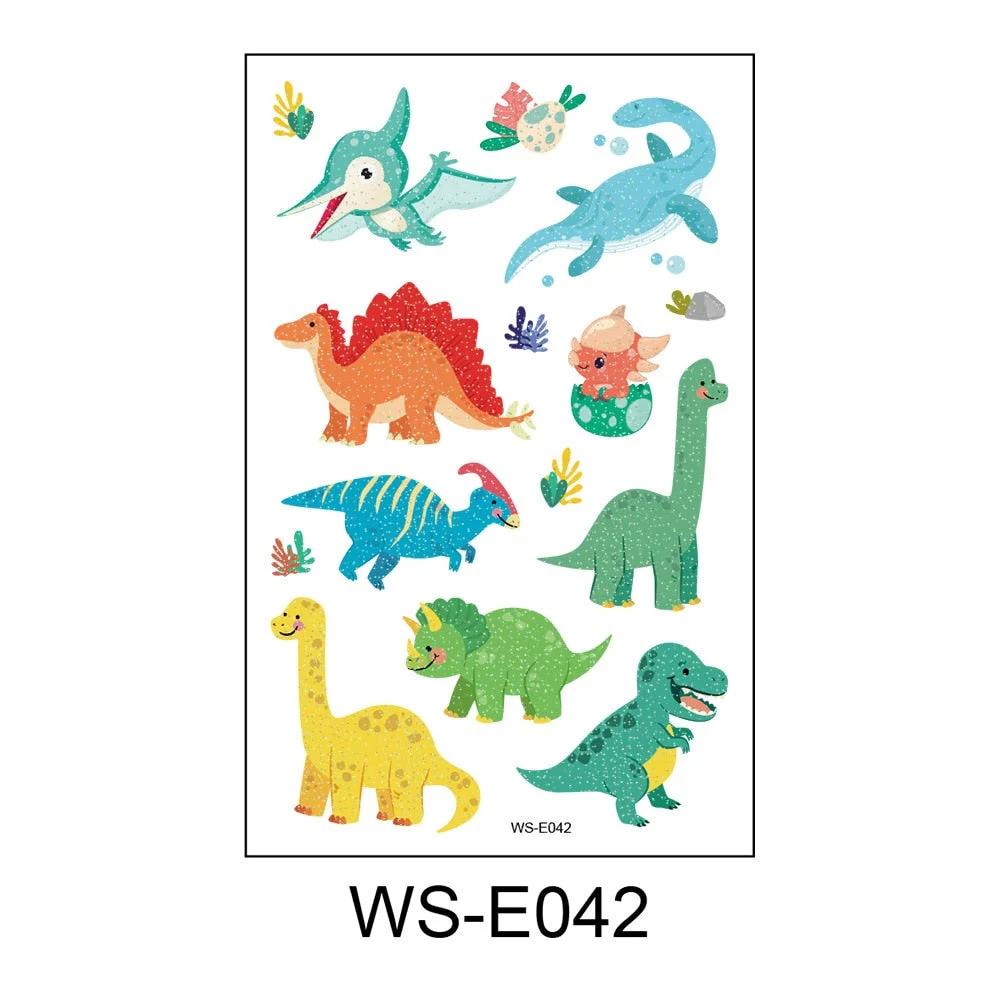 New children's flash tattoo stickers anti-sweat animal dinosaur unicorn cartoon temporary stickers children tattoo stickers