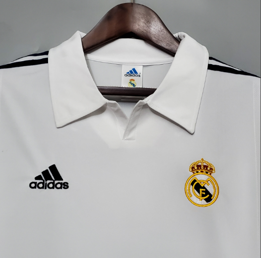 Retro 2001/2002 Real Madrid Home Long Sleeve Football Shirt Thai Quality