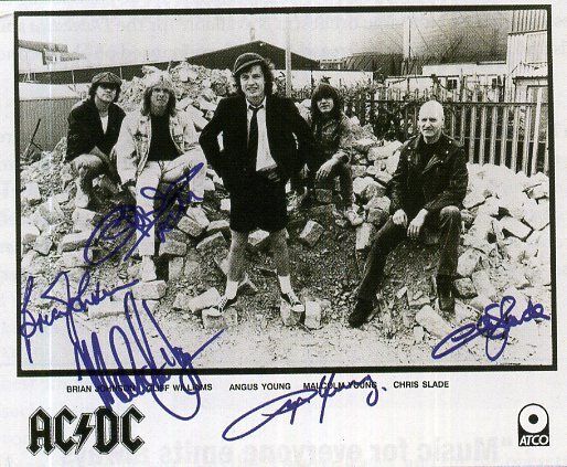 AC/DC Signed Photo Poster paintinggraph - Rock Group - Signed by 5 - preprint