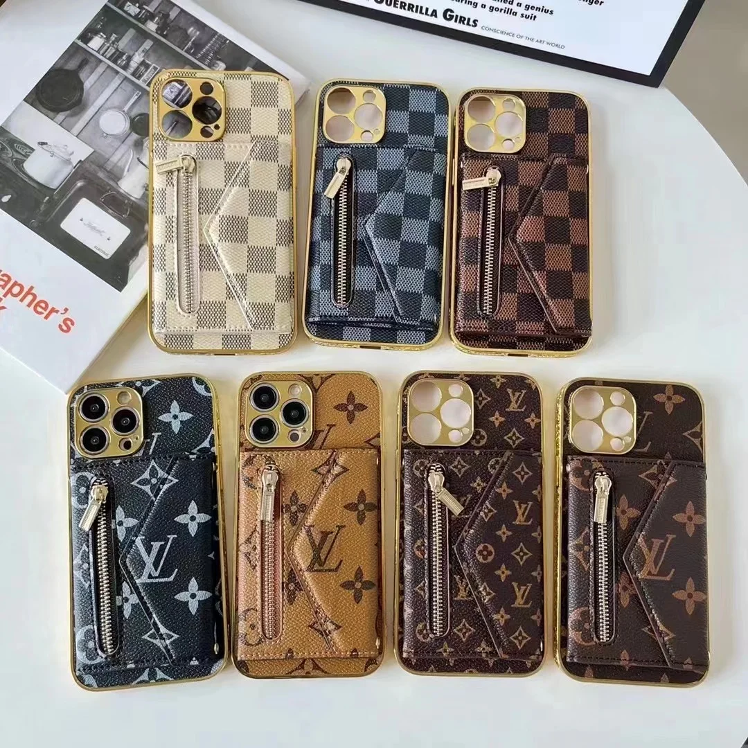 Electroplated Printed Card Holder Wallet Phone Case