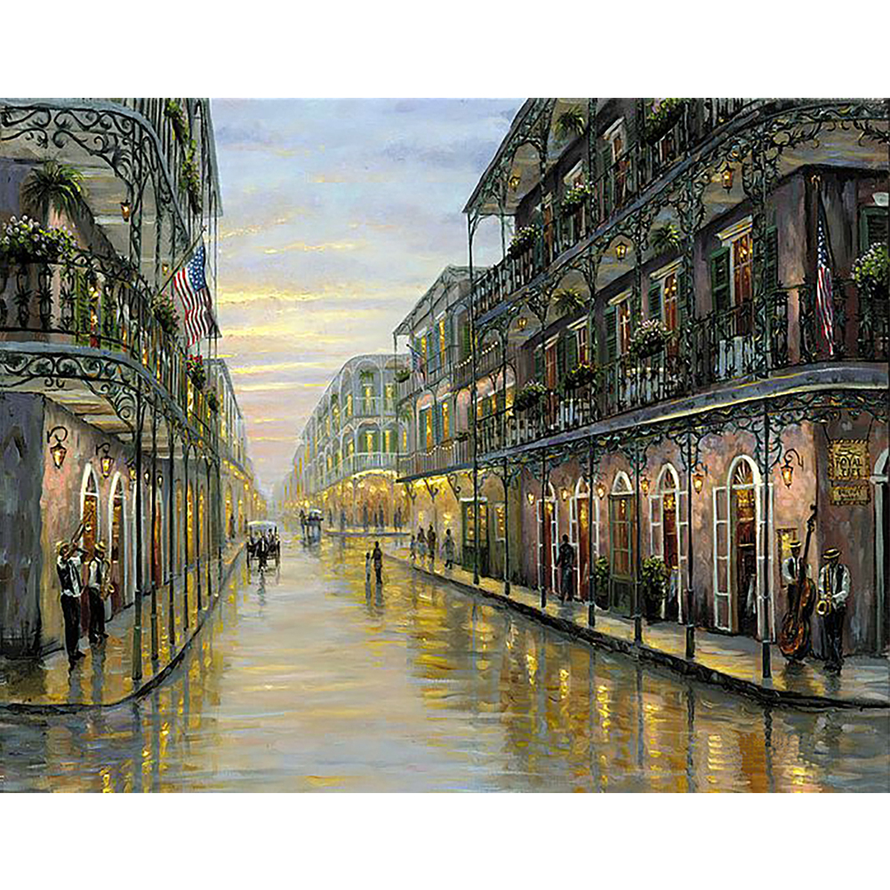 

European City Street - Round Drill Diamond Painting - 50*40CM, 501 Original