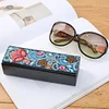 DIY Leather Diamond Painting Glasses Storage Case Mosaic Kit (Q32 Flower)
