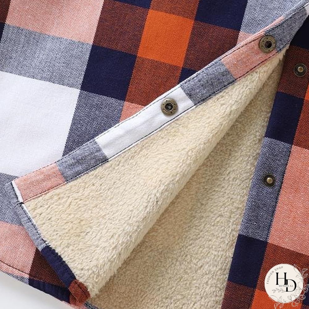 Mens Winter Plaid Thick Casual Jacket