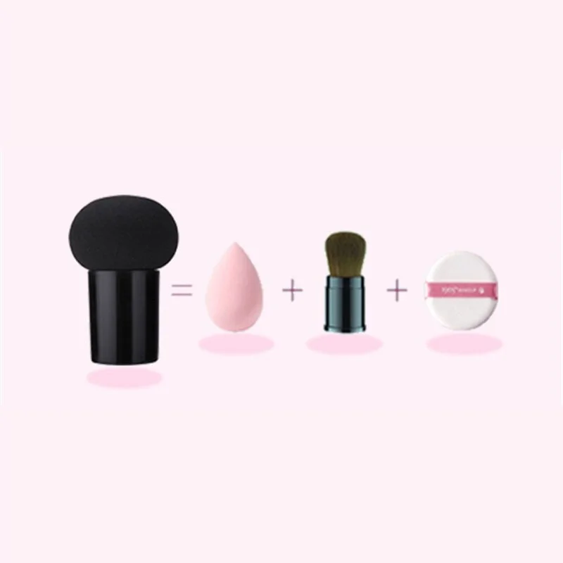 Non-latex Makeup Sponge Mushroom Head Powder Liquid Foundation Puff Dry & Wet Multi- function Cosmetic Tool Tamp Storage Box