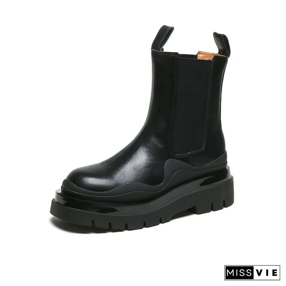 Slip-On Colorblock Platform Boots