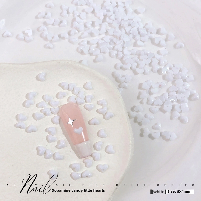 Dopamine Candy Love Diamond Macaron Color Sweet Resin Small Love Net Red Nail Jewelry