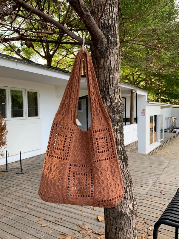 Women’s Polyester Solid Color Classic Style Square Open Shoulder Bag