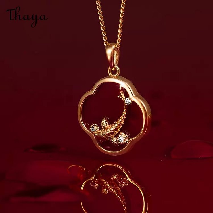 Thaya 925 Silver Onyx Koi  Earrings& Necklace