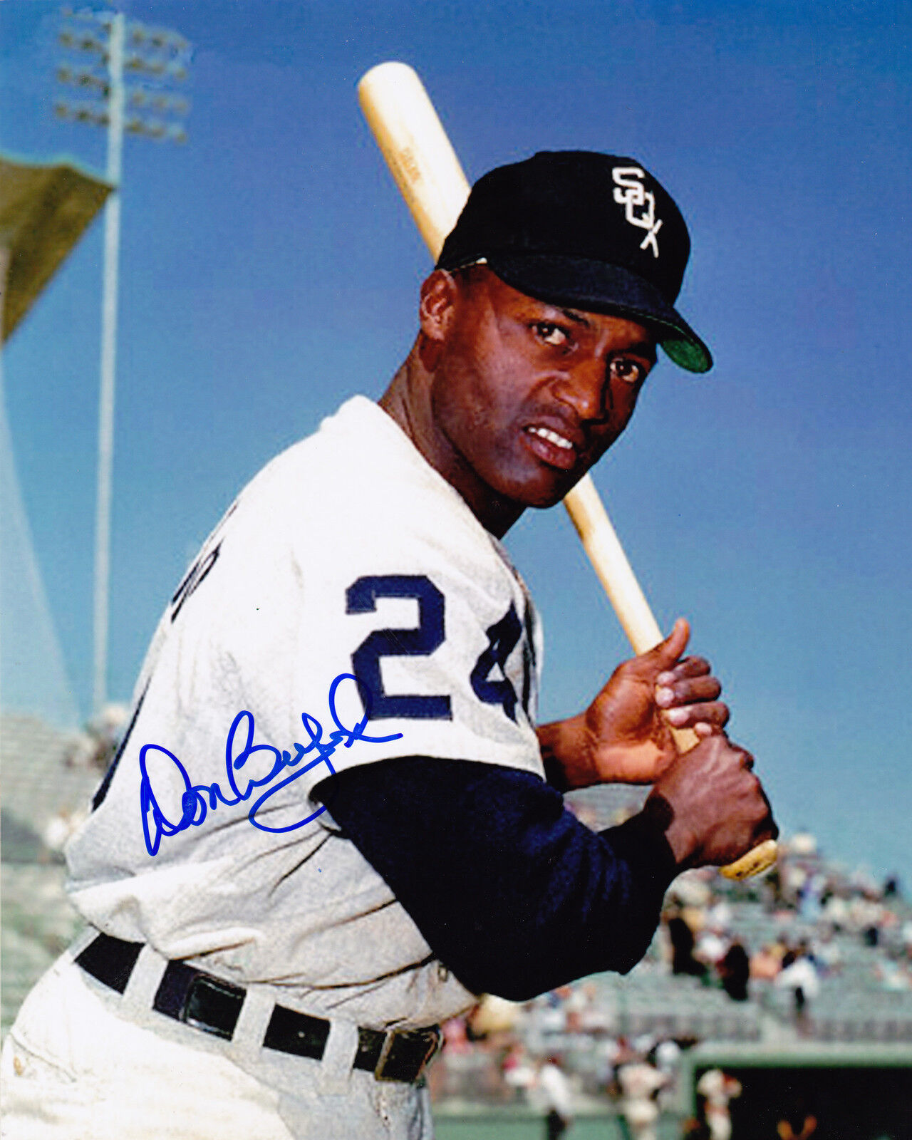 DON BUFORD CHICAGO WHITE SOX ACTION SIGNED 8x10