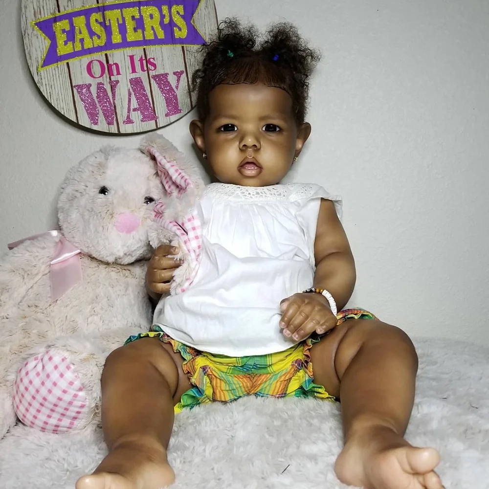 [NEW!] 20" DIY African American Black Skin Curly Hair Realistic Reborn Toddler Baby Betty Dolls That Look Real -Creativegiftss® - [product_tag] RSAJ-Creativegiftss®