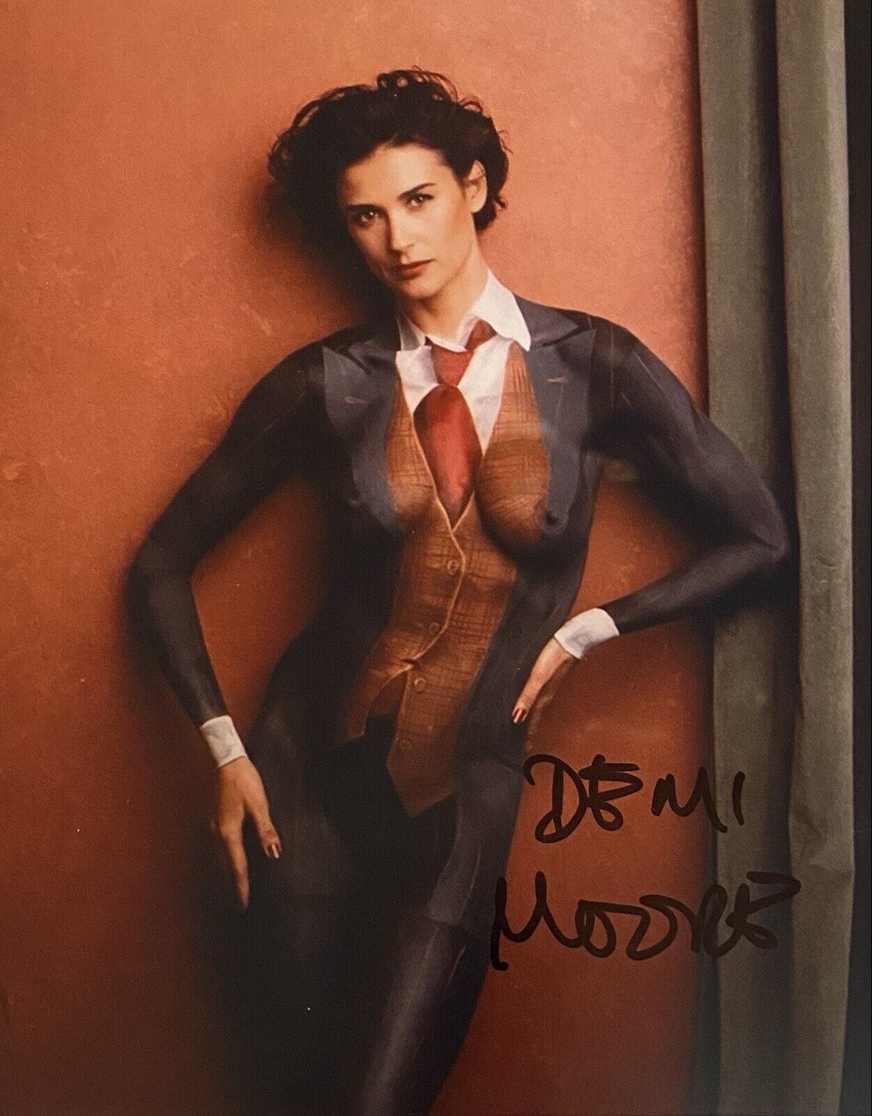 Demi Moore? Autograph Signed 8x10 Color Photo Poster painting Sexy