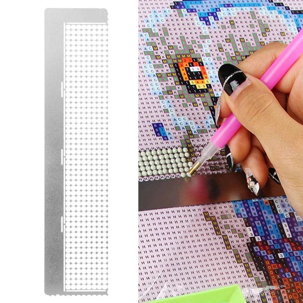 408 Holes DIY Diamond Painting Tools Round Drill Ruler Cross Stitch (141.5)