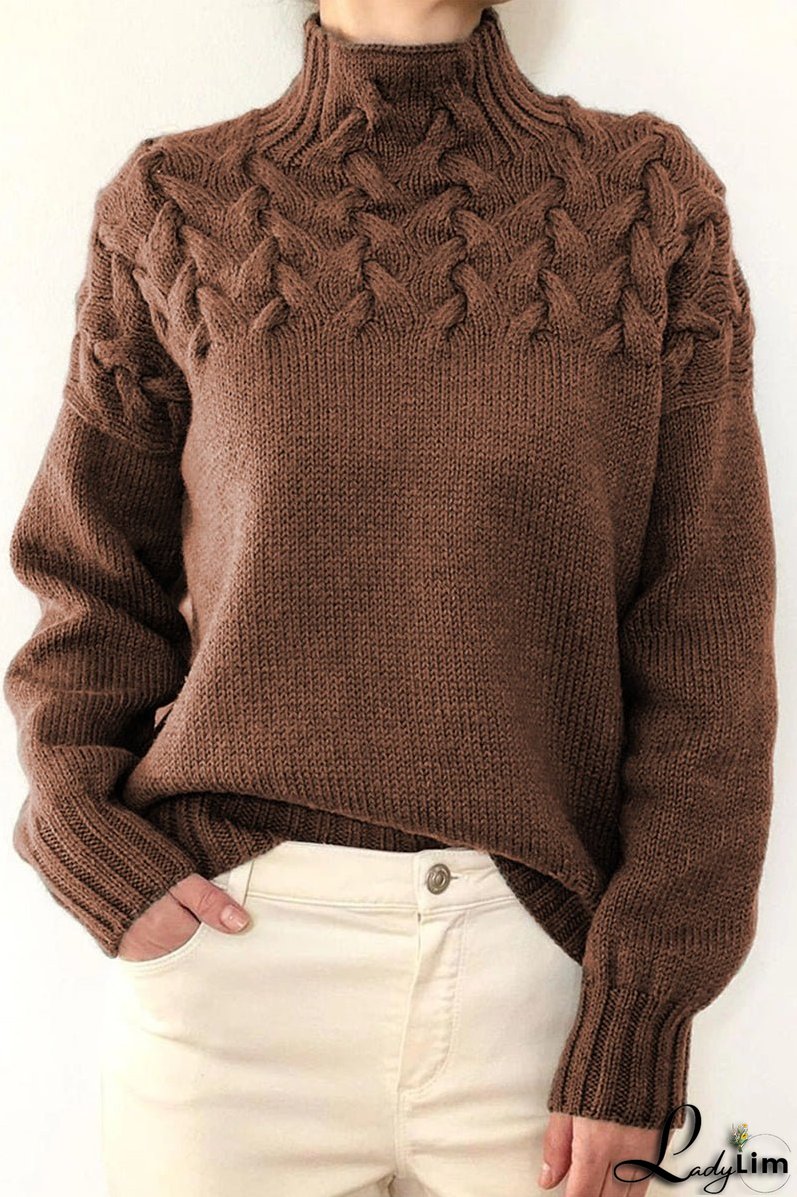 Casual Solid Weave Turtleneck Sweaters(11 Colors)