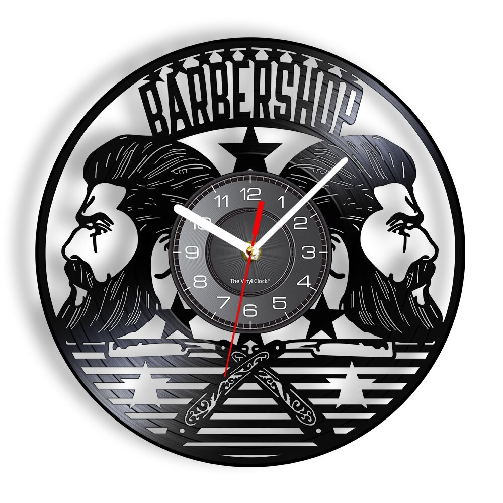 

Barber Shop - Vinyl Record Wall Clock - Without LED, 501 Original