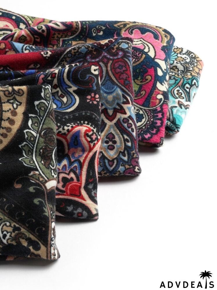 5pcs Paisley Print Hair Band