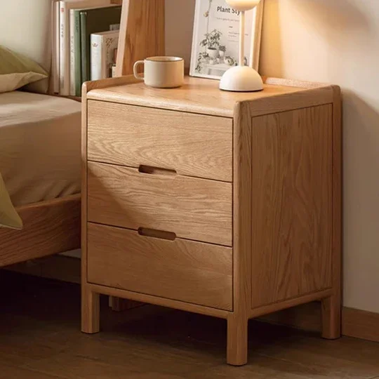 Nordic Solid Wood Bedside Table Bedroom Storage,22"
