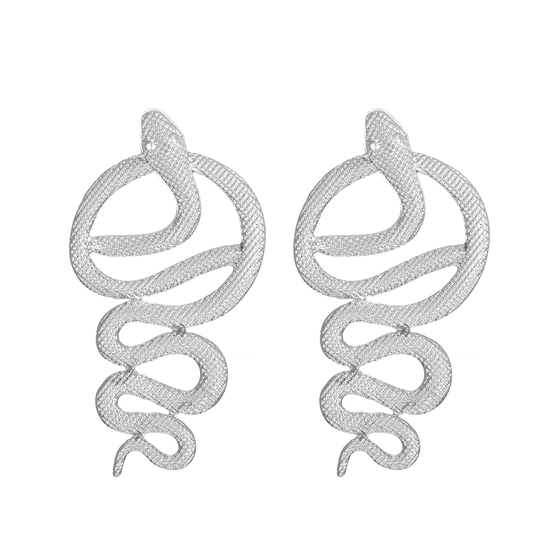 Round Snake Gold-Plated Earrings
