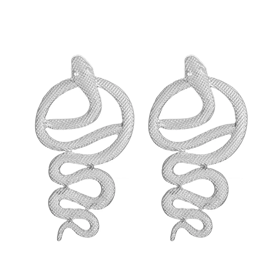 Round Snake Gold-Plated Earrings