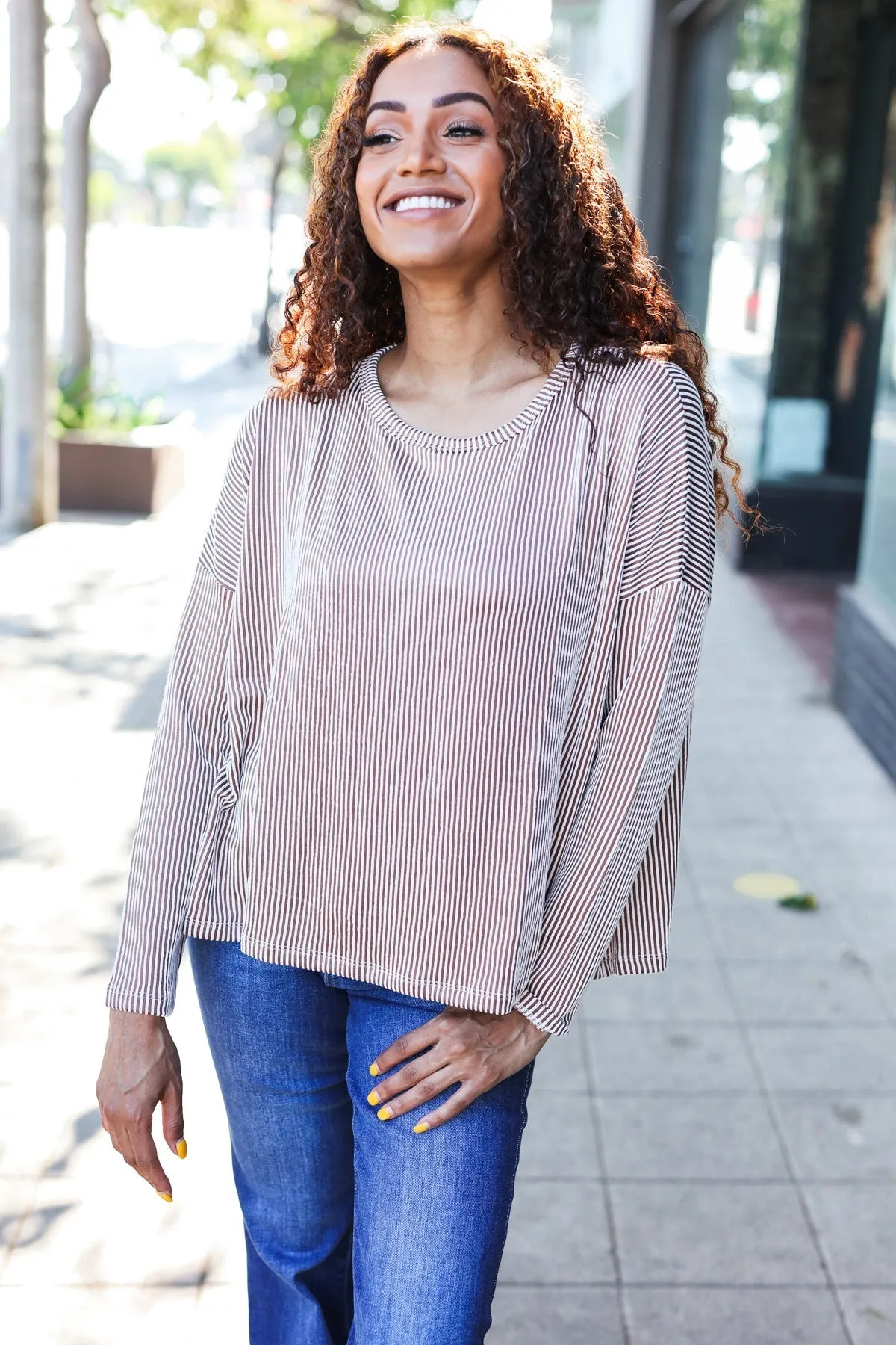 Hello beautiful Camel Rib Dolman Sweater Top