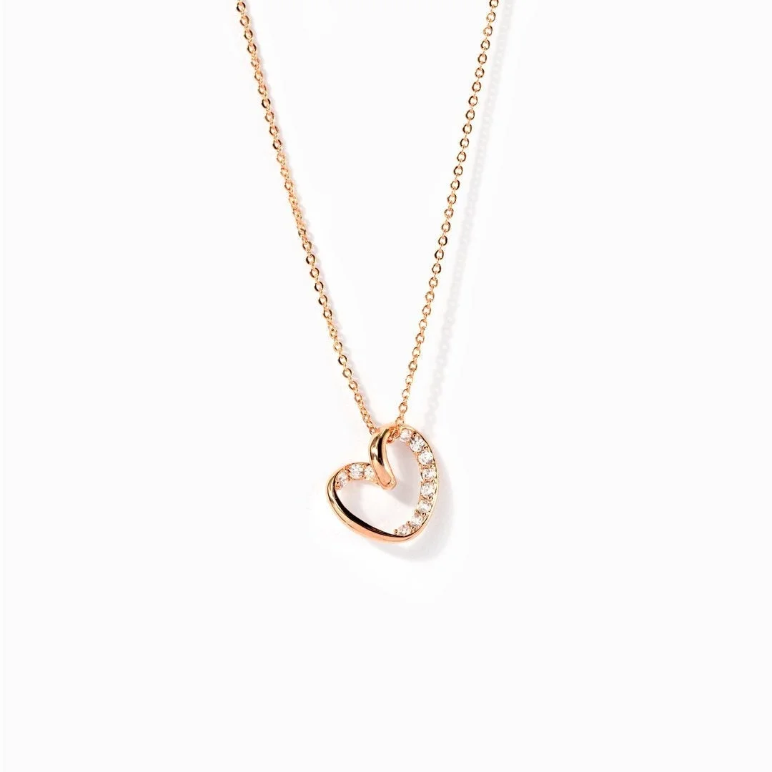 Best Friend 2022 Twist Pave Heart Necklace
