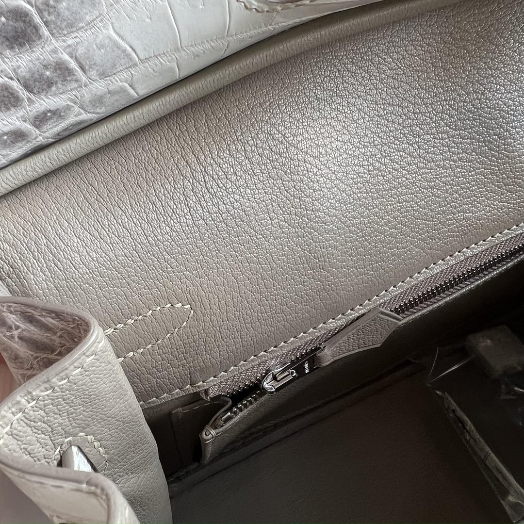 Birkin 25cm Matte Niloticus Crocodile  01 Himalaya PHW