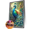 Diamond Painting-DIY Full Round Drill Peacock and Flowers（40*60CM)