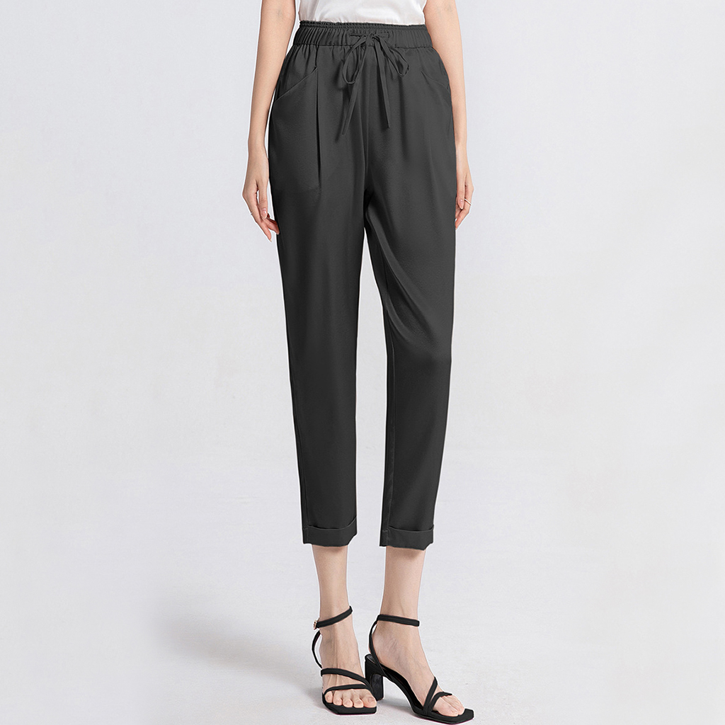 Pantalon Harlan en soie à lacets- SOIE PLUS