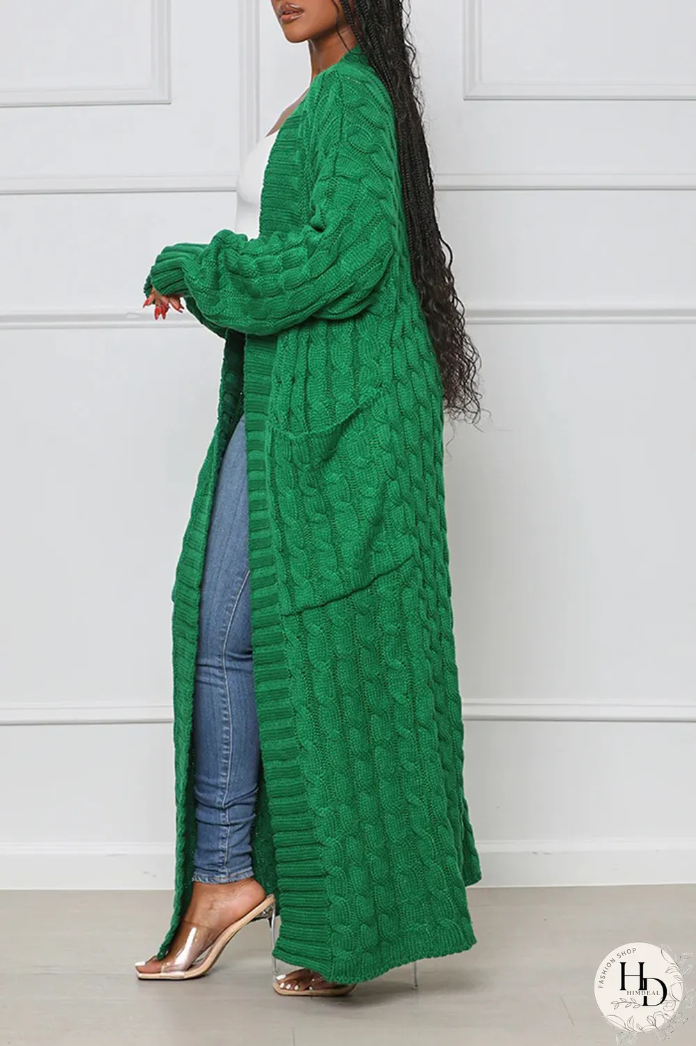 Pink Street Solid Patchwork Cardigan Collar Outerwear