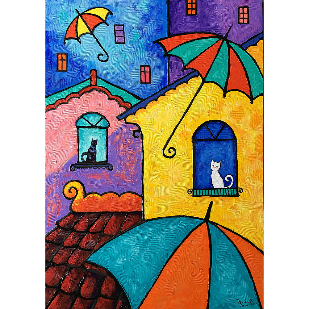 

Colorful House - Round Drill Diamond Painting - 30*40CM, 501 Original