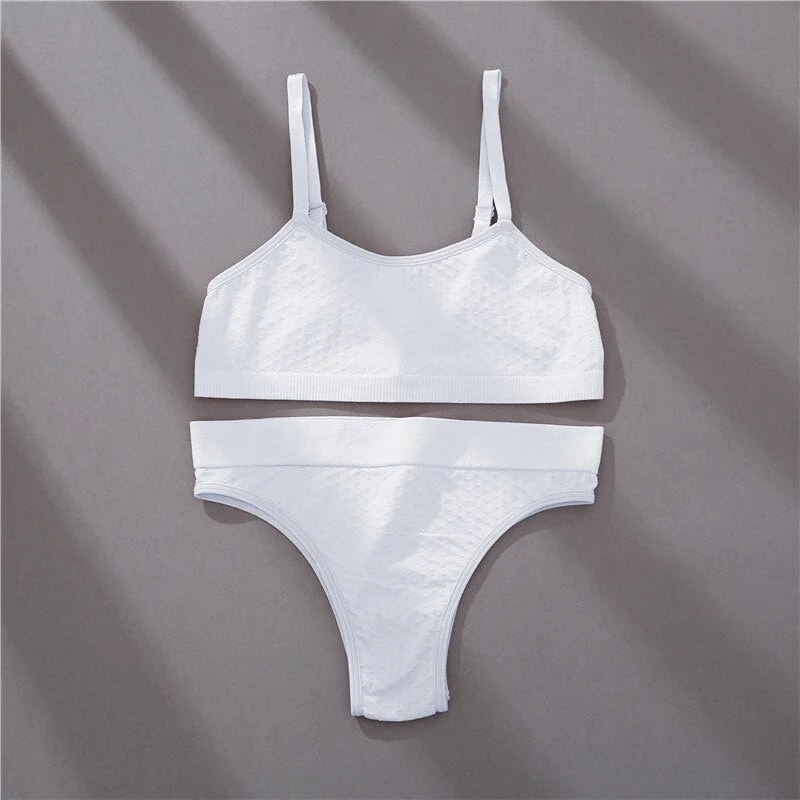 FINETOO S-2XL Women Seamless Bra Lingerie Set Sexy Push Up Crop Top Brazilian Panties Active Sports Sets Fitness Top Underwear