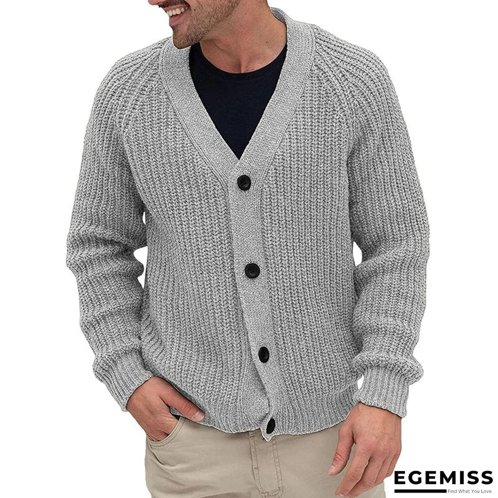 Men's Solid Color Single Breasted Knitted Top | EGEMISS