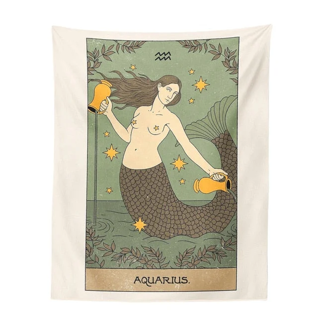 Tarot Constellation Tapestry Tarot Card Tapestry Boho Tapestry Wall Hanging Trippy Divination Beach Mat Sun Moon Wall Decor