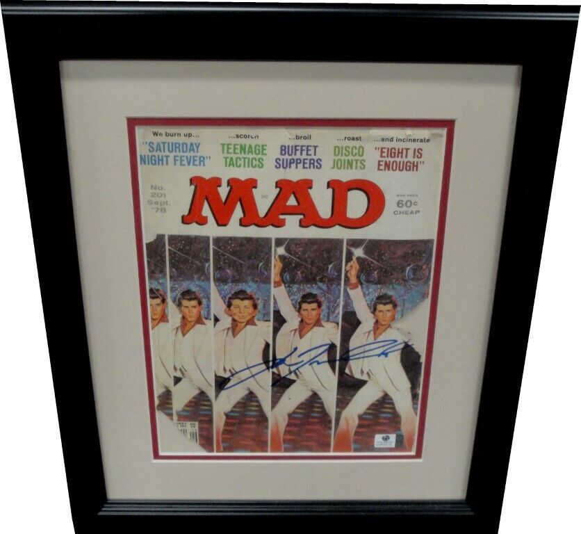 John Travolta Signed Auto 8X10 Photo Poster painting Mad Magazine Saturday Night Framed GA