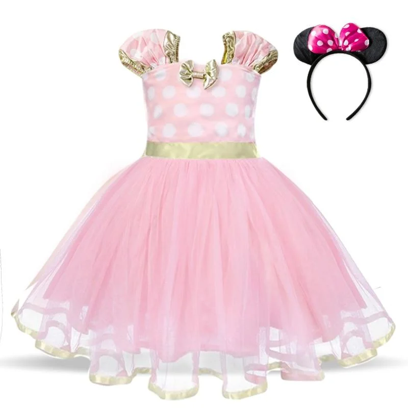 Baby Birthday Dress For Christmas Dress New Year Costume Mouse Dress Up 2 Pcs Tutu Outfits Party Cosplay Polka Dots Vestido