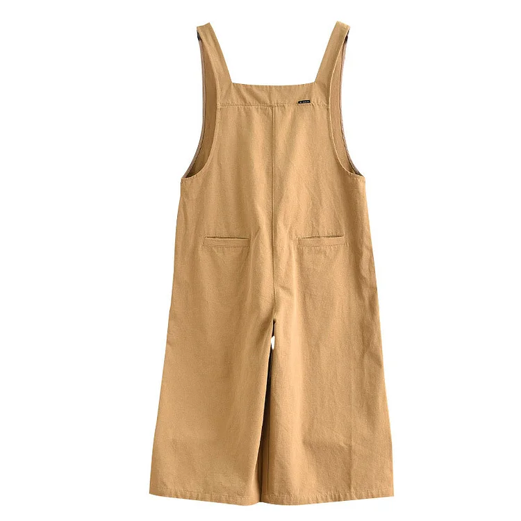 Pure Color Causal Wide Leg Overalls  - Modakawa modakawa