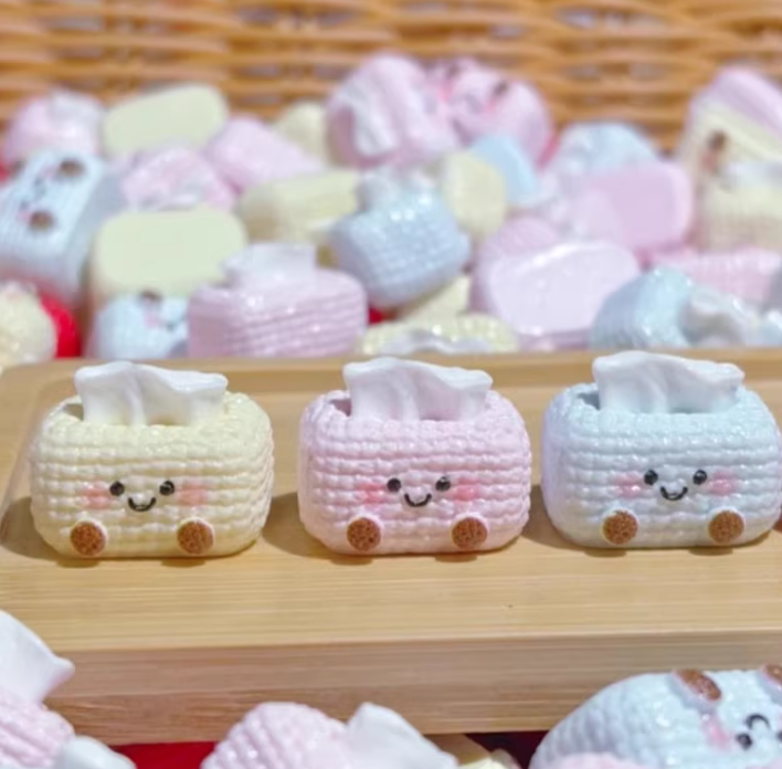 Mini JC Smiley Tissue Box Resin Charm