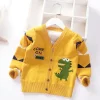 Kid Baby Boys Cardigan Autumn Winter Knit Dinosaur Sweater Coats