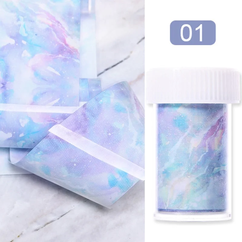 Nail Foils Marble Series Nail Transfer Foils Decorations DIY Idea Nail Art Transfer Sticker Decals Nail Accessories 4*100cm-Nail Inspo