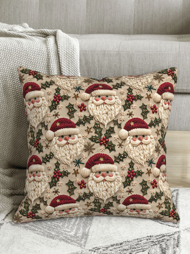 Comstylish Vintage Christmas Santa Claus Pattern Home Pillow