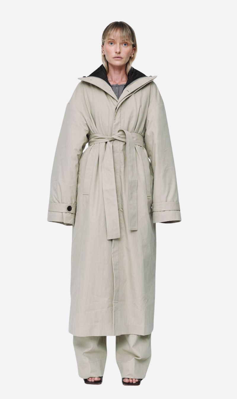 Wynn Hamlyn | Quilted Trench Coat - Taupe