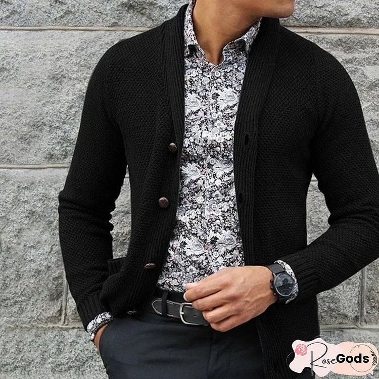 Men's Cardigan Single-Breasted Sweater