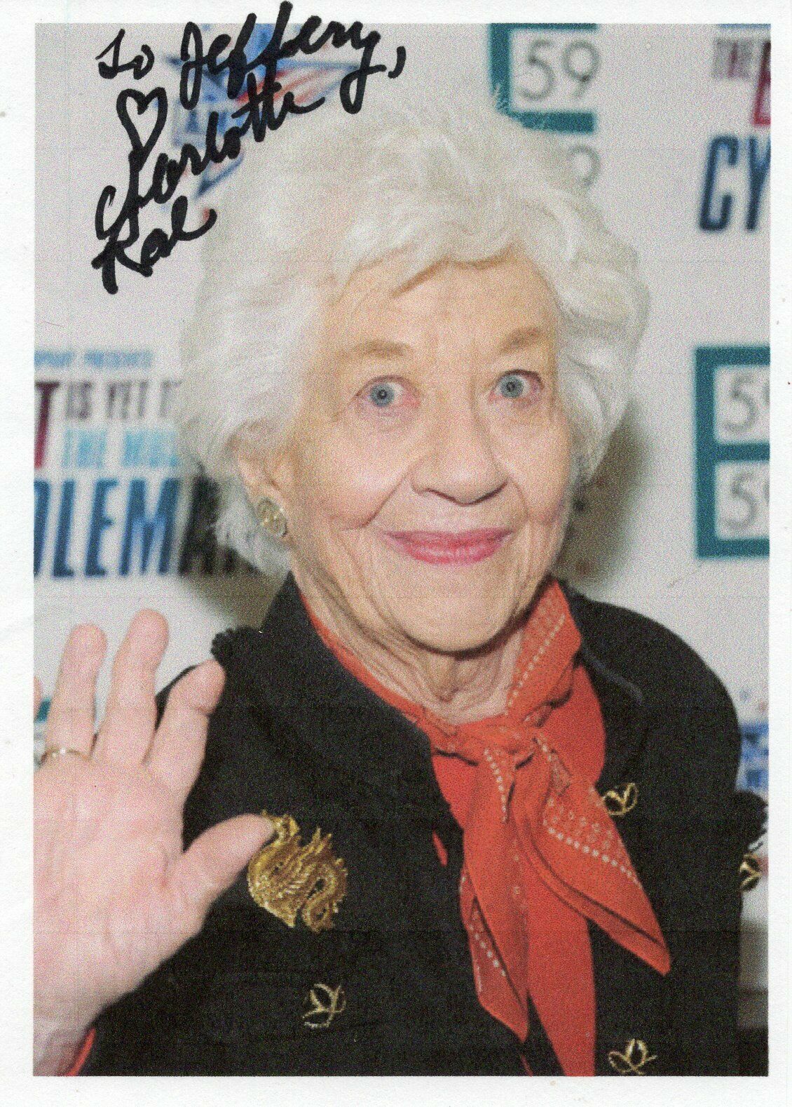 Charlotte Rae Original Autographed 4 x 6 in. Paper Photo Poster painting as pictured