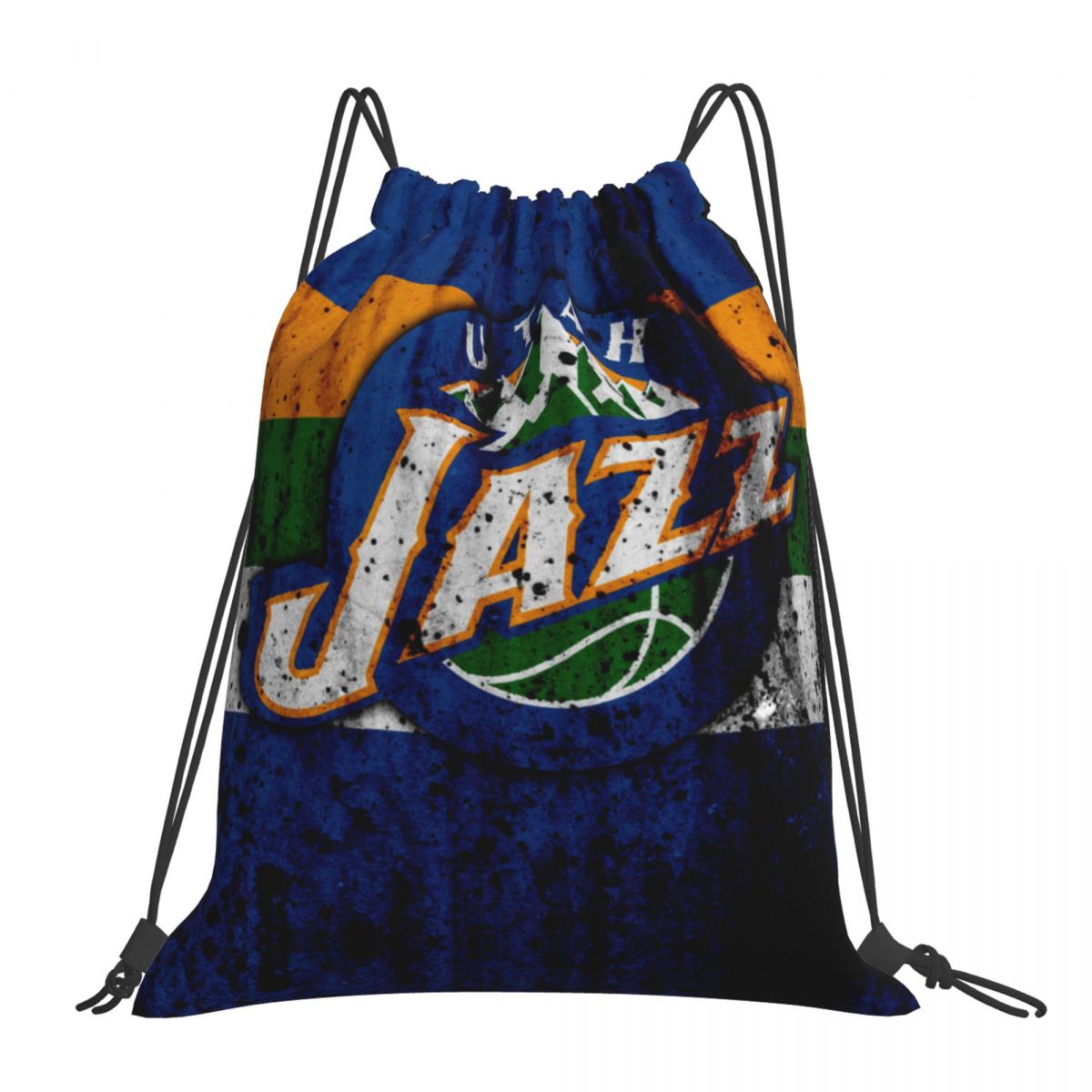 Utah Jazz Logo Grunge Drawstring Bags for School Gym