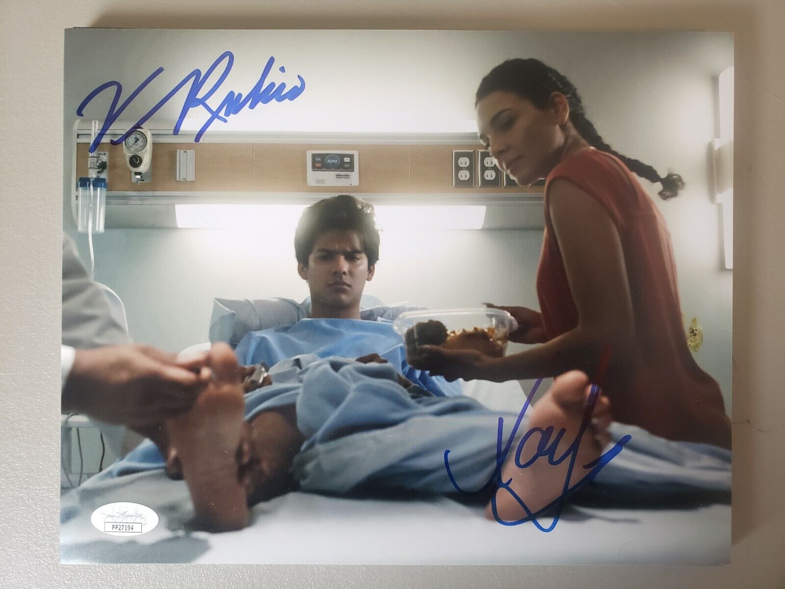 8X10 Autographed by Xolo Maridue?a & Vanessa Rubio in Cobra Kai Season 3. JSA