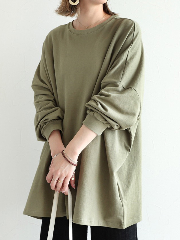 Solid Color Casual Blouse And T-Shirt