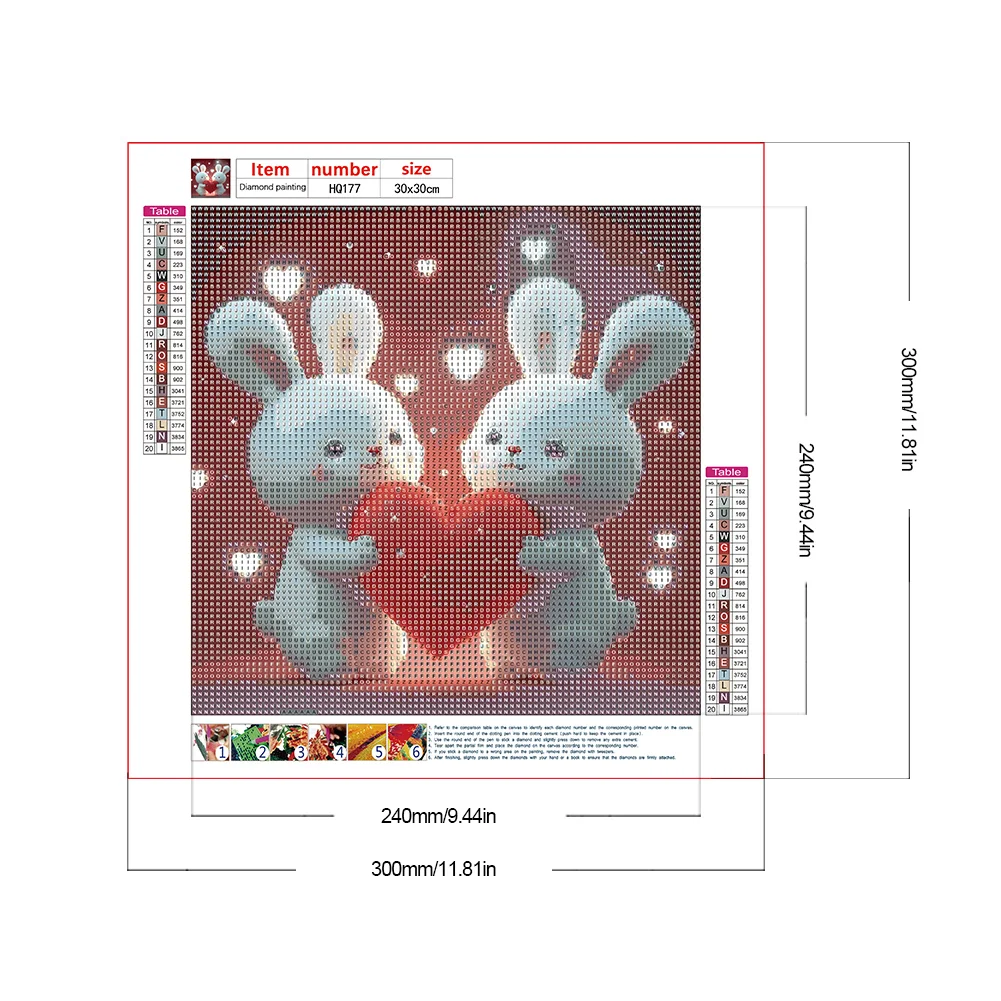 Diamond Painting - Full Round Drill - Rabbit(30*30cm)