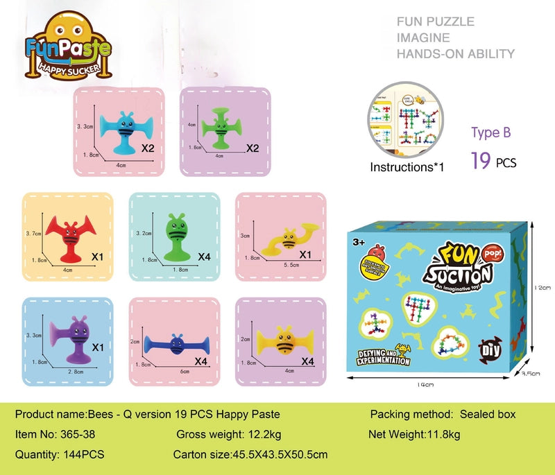 Hot Sale New Bee Sucker Varied Soft Building Blocks Suction Music Sticky Music Educational Children’s Toys